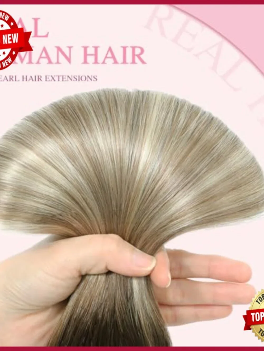 16in Clip-In Human Hair Extensions 7pc Set 120g Heat Stylable